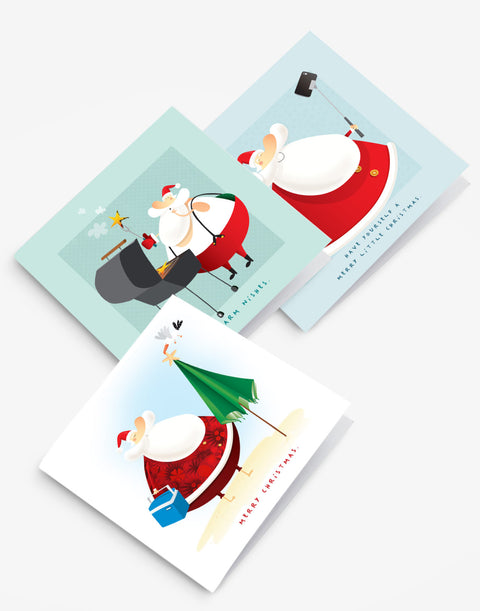 Aussie Santa Claus (3 Christmas Cards)