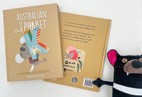 australian alphabet book cover and backcover