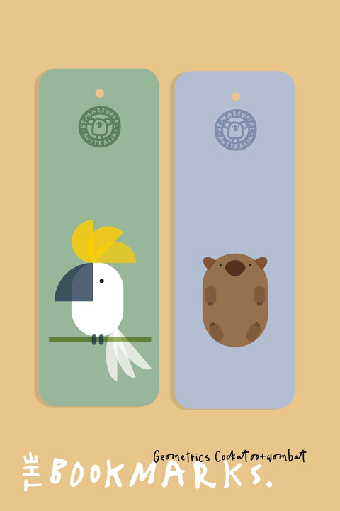 Geometric Cockatoo+Wombat (pack of 2)