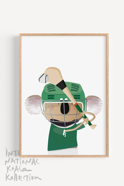 Irish hurling player - koala souvenir Art print