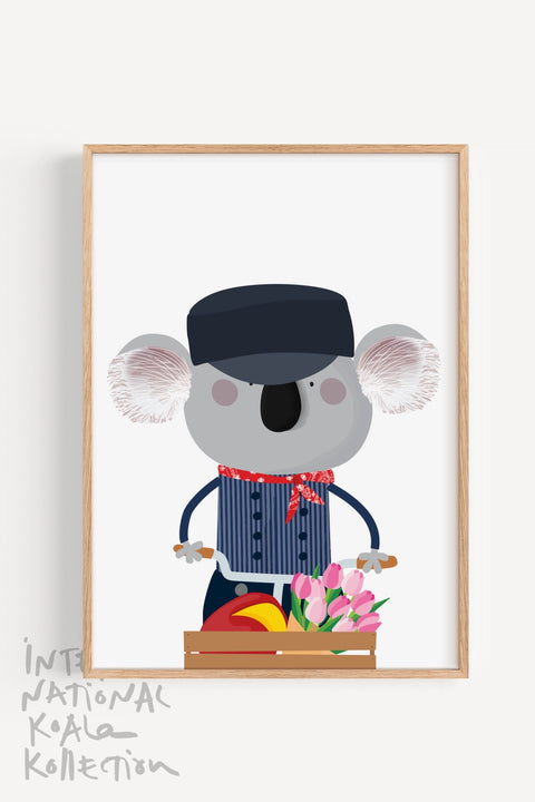 Koala from Netherlands art print souvenir from Australia,