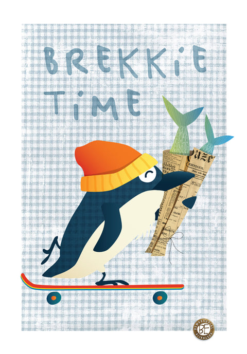 Tea Towel Brekkie Time Penguin