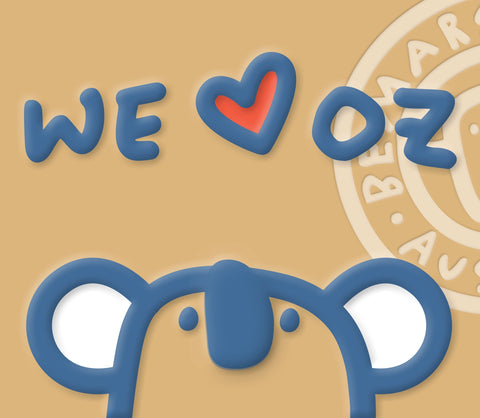 we love oz koala on kraft colour background