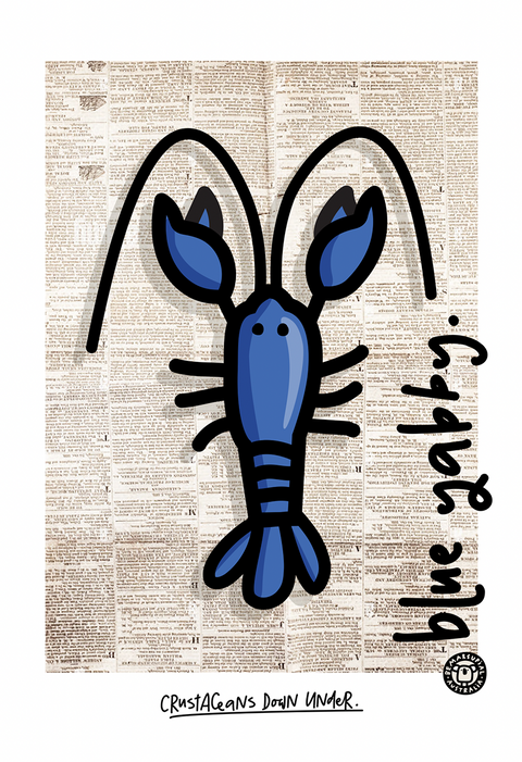 Tea Towel Blue Yabby