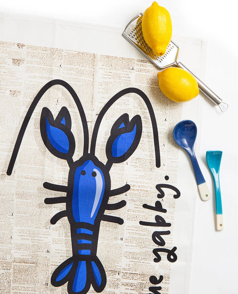 Tea Towel Blue Yabby