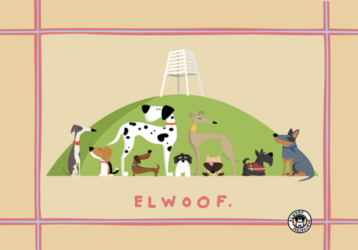 Elwood dogs tea towel
