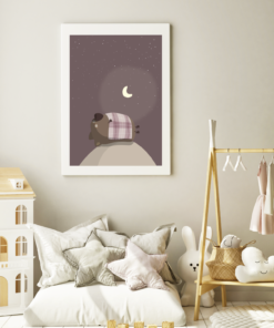 Wombat sleeping - cute print for nursery